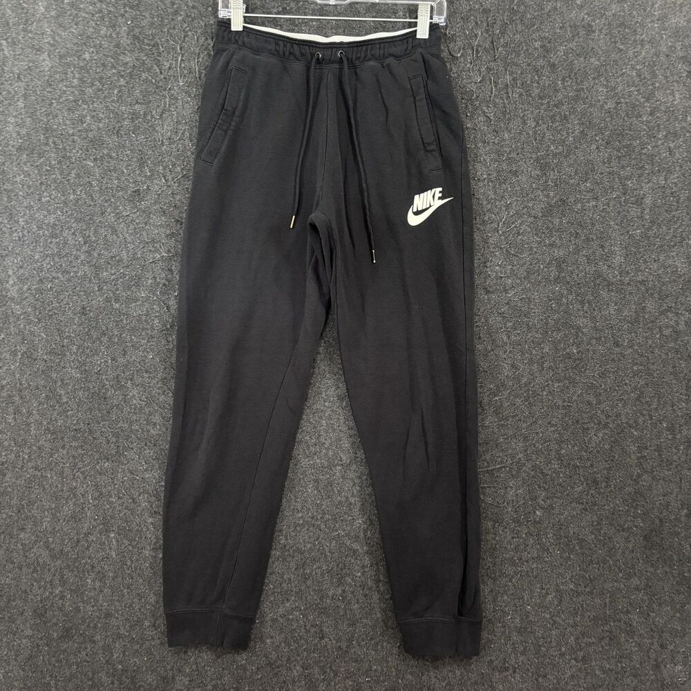 Nike Joggers Women's Medium Black Fleece Sweatpants Drawstring Pockets